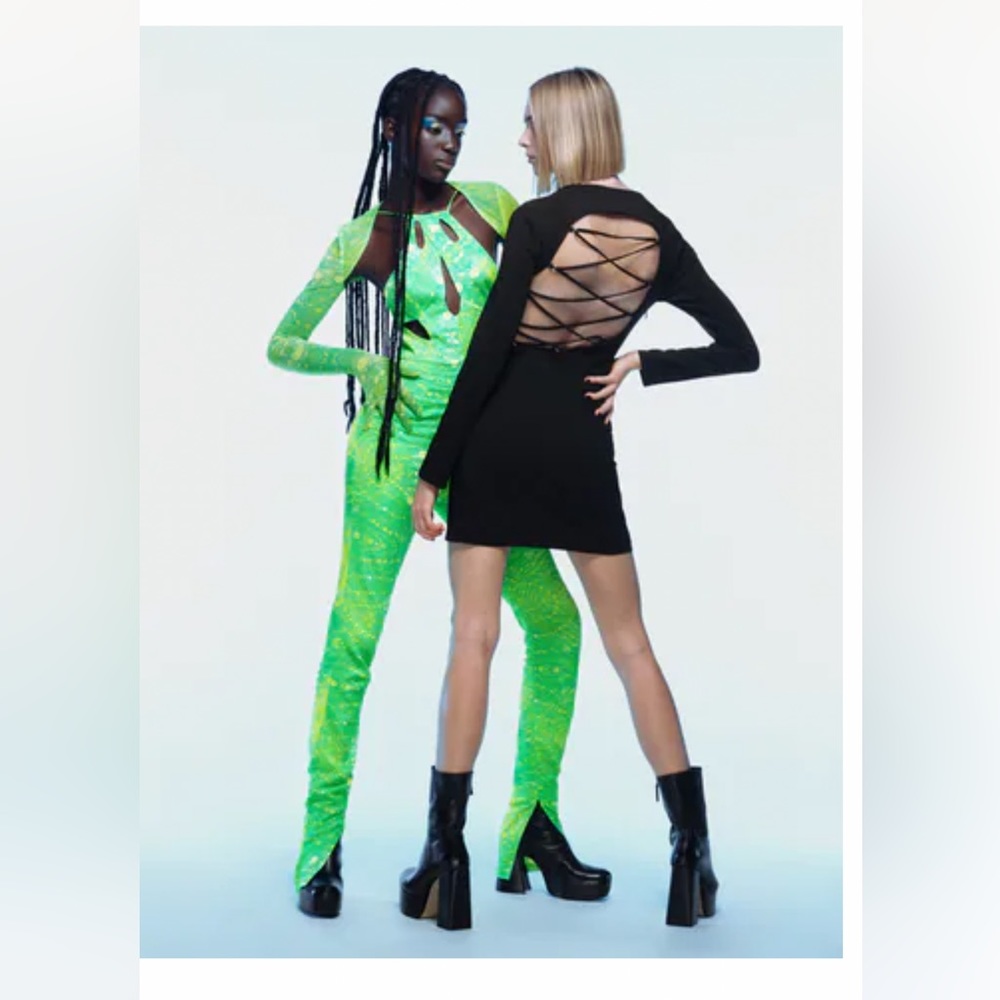 Zara black cutout dress Sz S